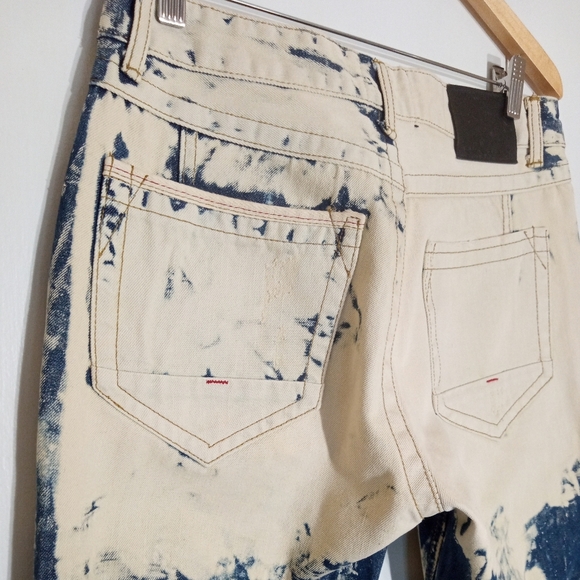 Noble Jeans Superior Standard Acid Wash Moto Jeans with Zippers - Picture 11 of 12